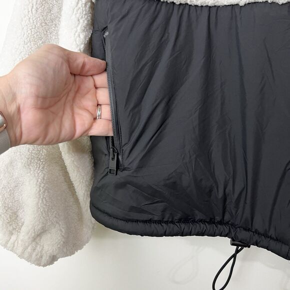 Frame Sherpa & Tech Taffeta Anorak Coat Jacket Black & White Women’s XL NWT - Picture 9 of 16